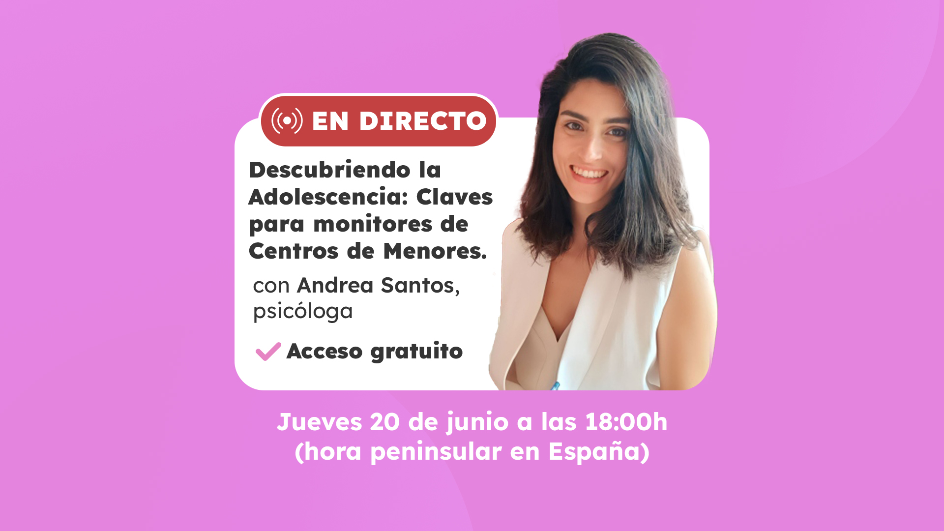 Clase en directo psicología para adolescentes